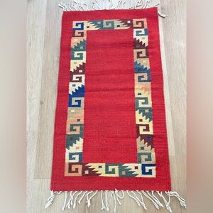 South American Red Runner Rug - Wool